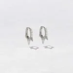Swarish Jewels CZ Spiked Huggie Earrings - Image 4