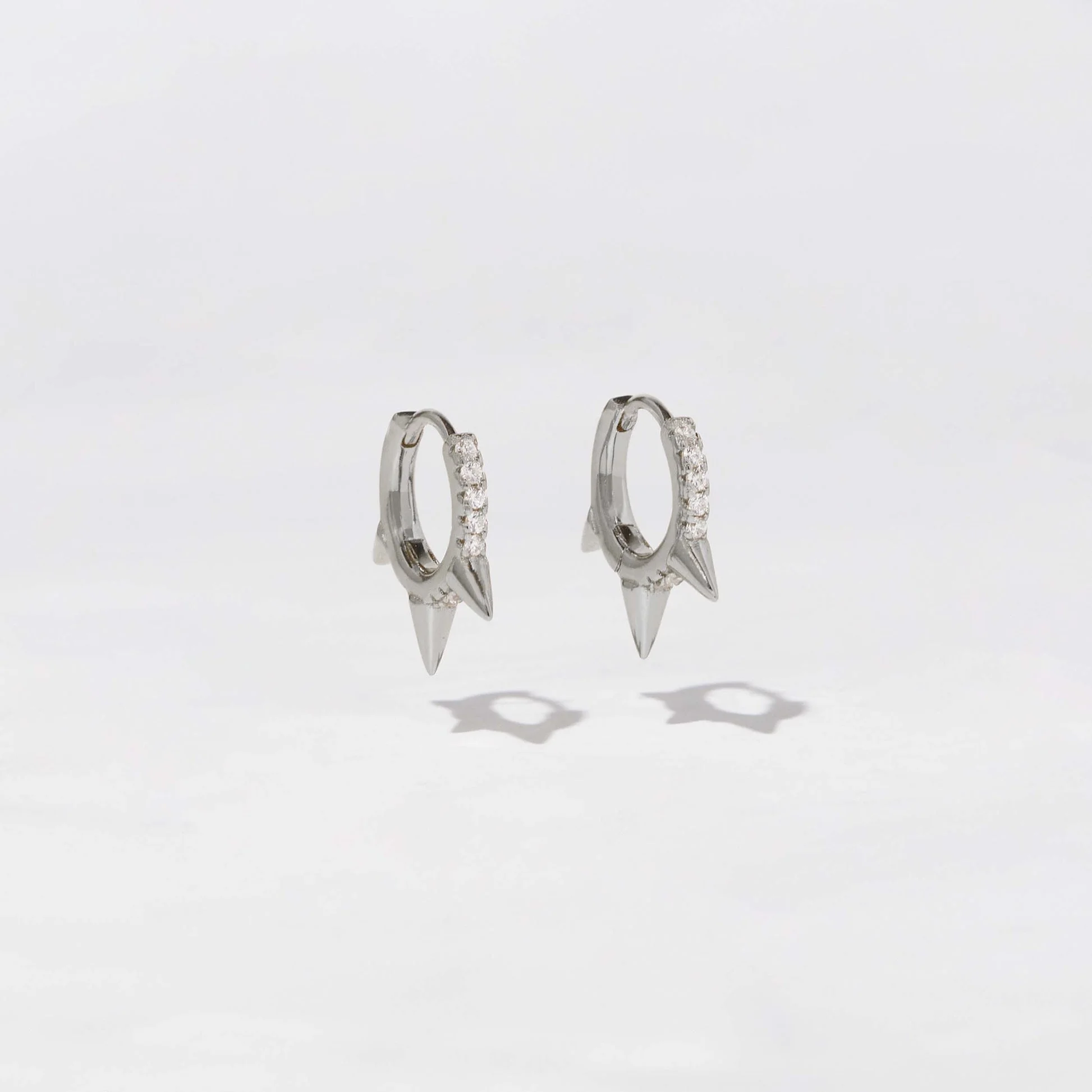 Swarish Jewels CZ Spiked Huggie Earrings - Image 4
