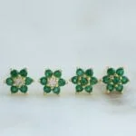 Swarish Jewels Emerald Flower Studs - Image 2