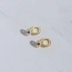 Swarish Jewels Evil Eye Charm Huggies - Image 2