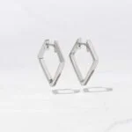 Swarish Jewels Geometric Hoop Earrings - Image 3