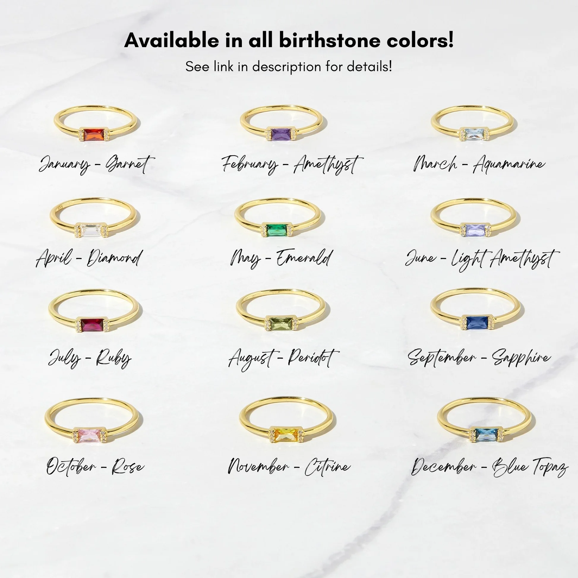 Swarish Jewels Ruby Simple Baguette Ring - Image 2