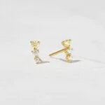 925 Silver Diamond Ear Climber Studs - Image 8