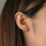 925 Silver Diamond Ear Climber Studs - Image 3