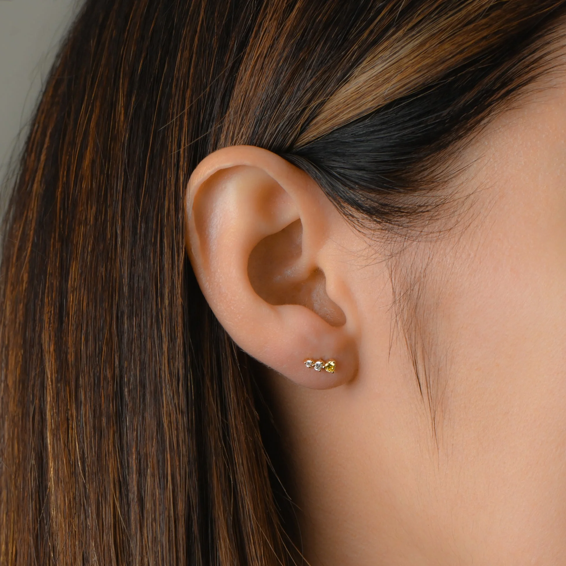 925 Silver Diamond Ear Climber Studs - Image 3