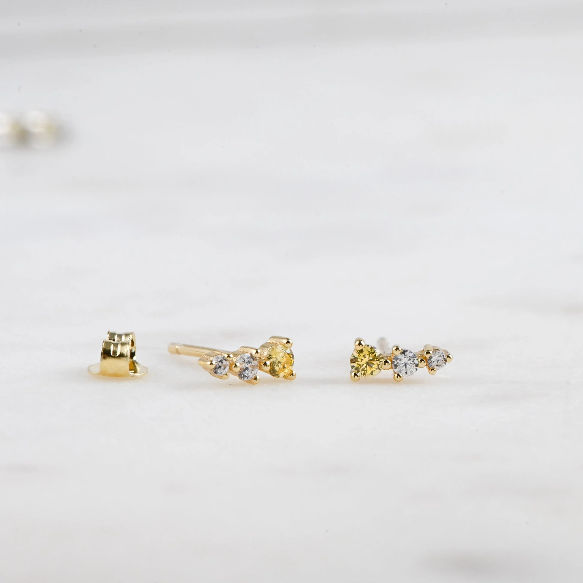 925 Silver Diamond Ear Climber Studs - Image 4