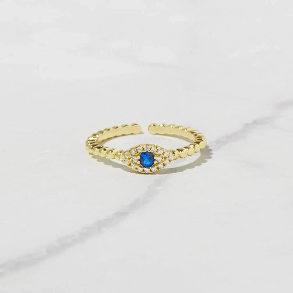 Adjustable Evil Eye Ring