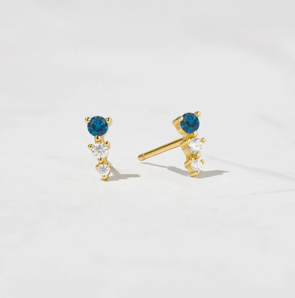 Aqua & Diamond Ear Climber
