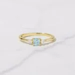 Aquamarine Cushion Ring
