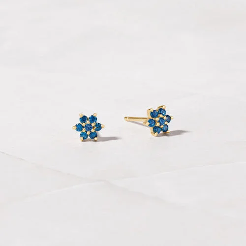 Aquamarine Flower Earrings