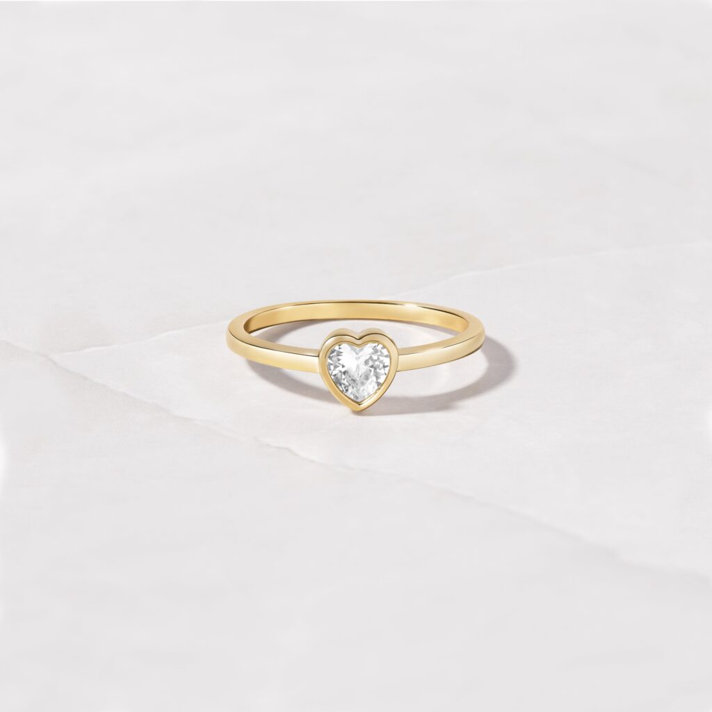 Bezel Heart Ring