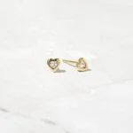 Bezel Heart Studs