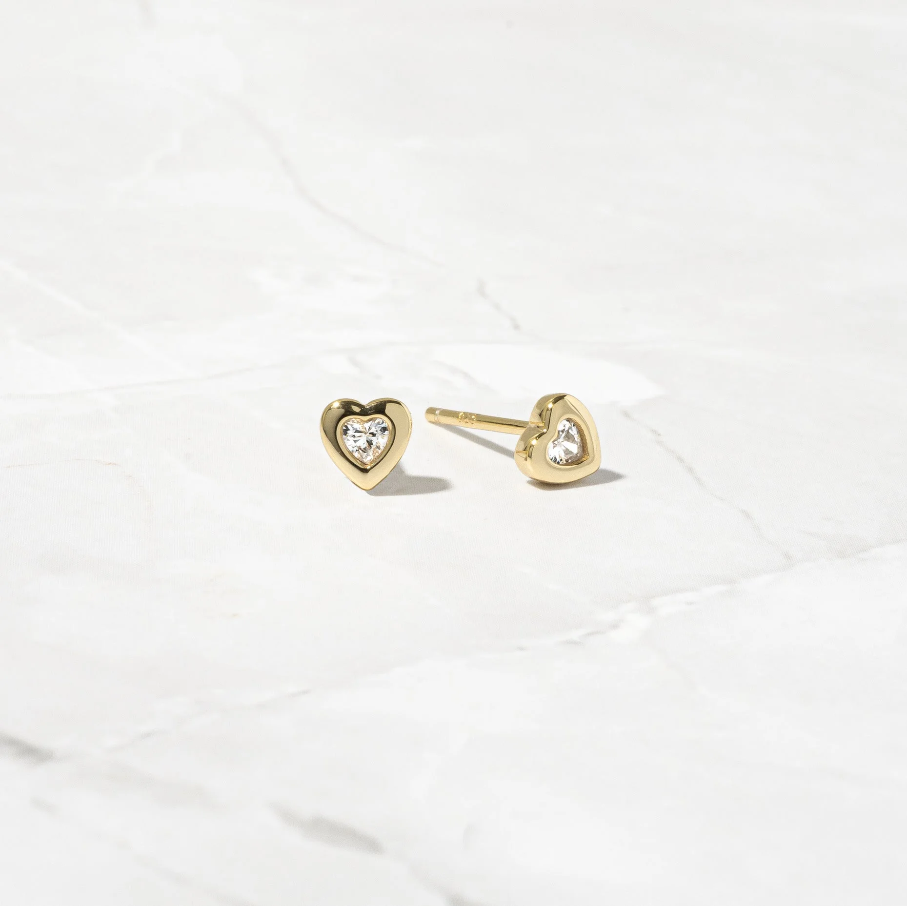 Bezel Heart Studs Bezel Heart Studs