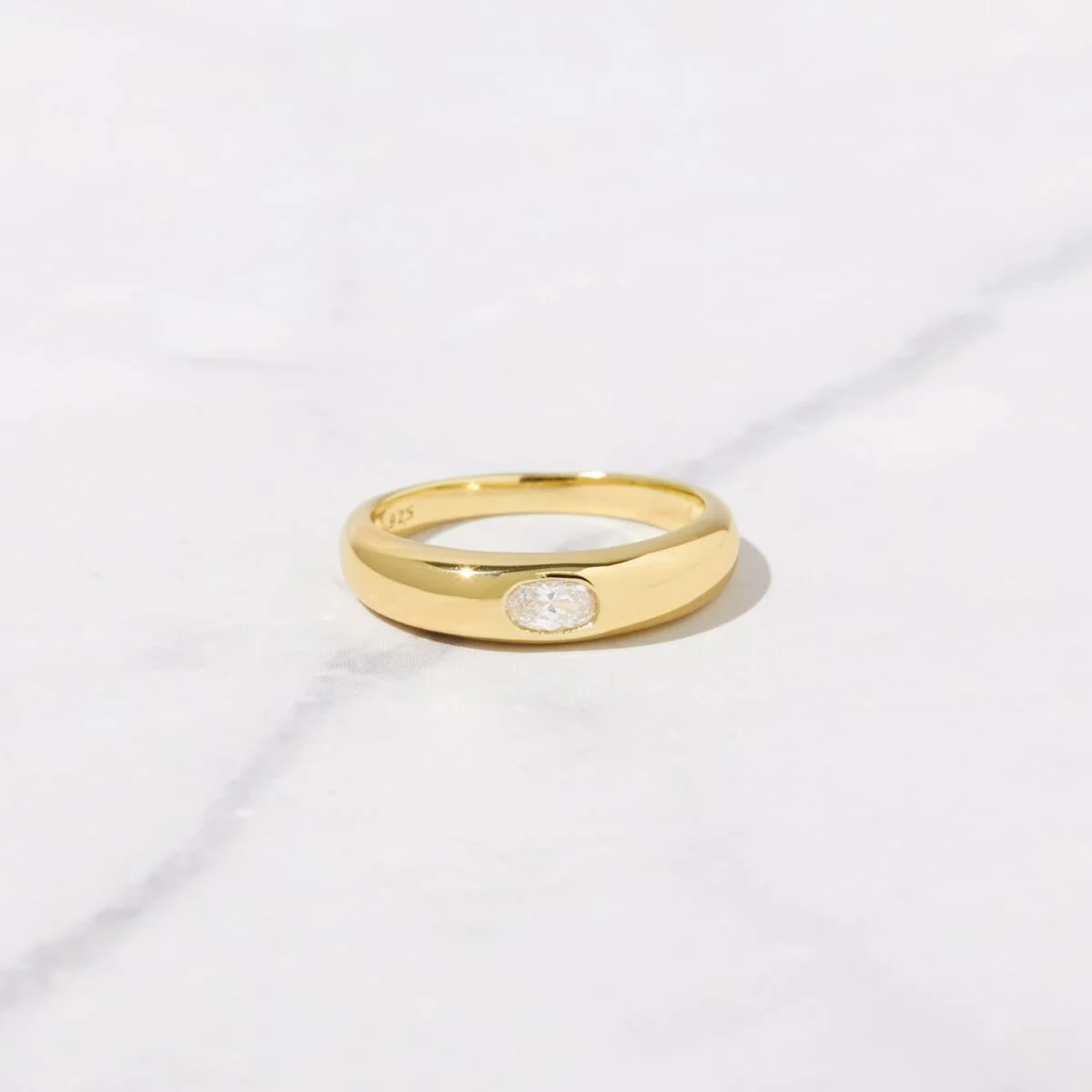 Bezeled Dome Ring