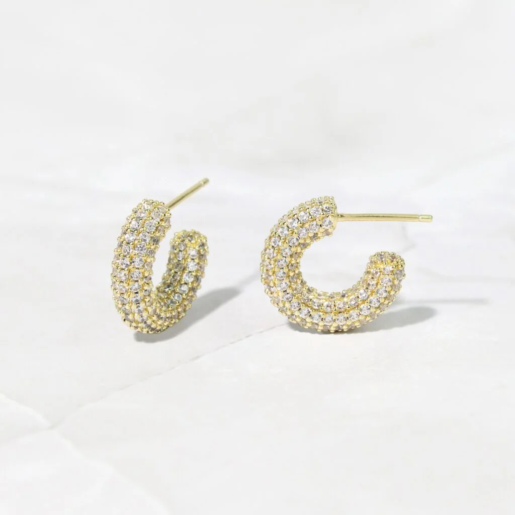 Chunky Pav Hoop Earrings