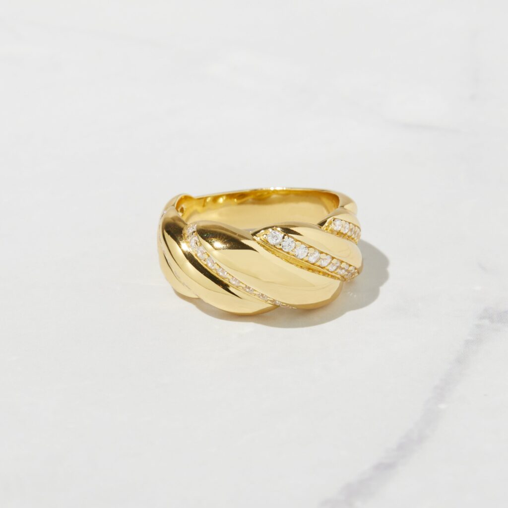 CZ Croissant Ring