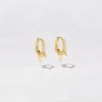 CZ Spiked Huggie Earrings