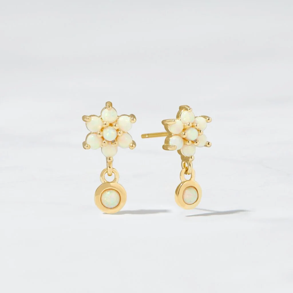 Dangling Opal Stud Earrings