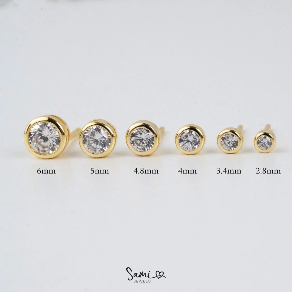 Diamond Bezel Stud Earrings