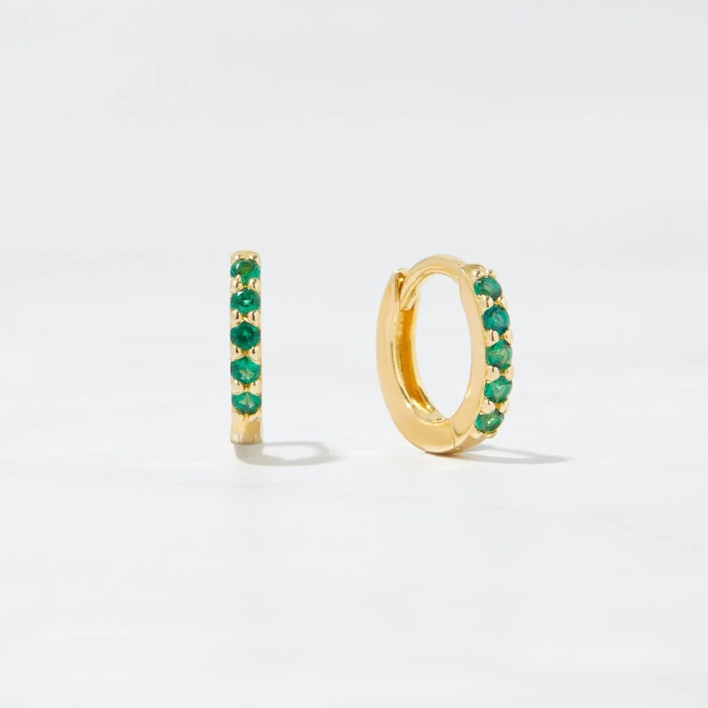 Emerald CZ Huggies