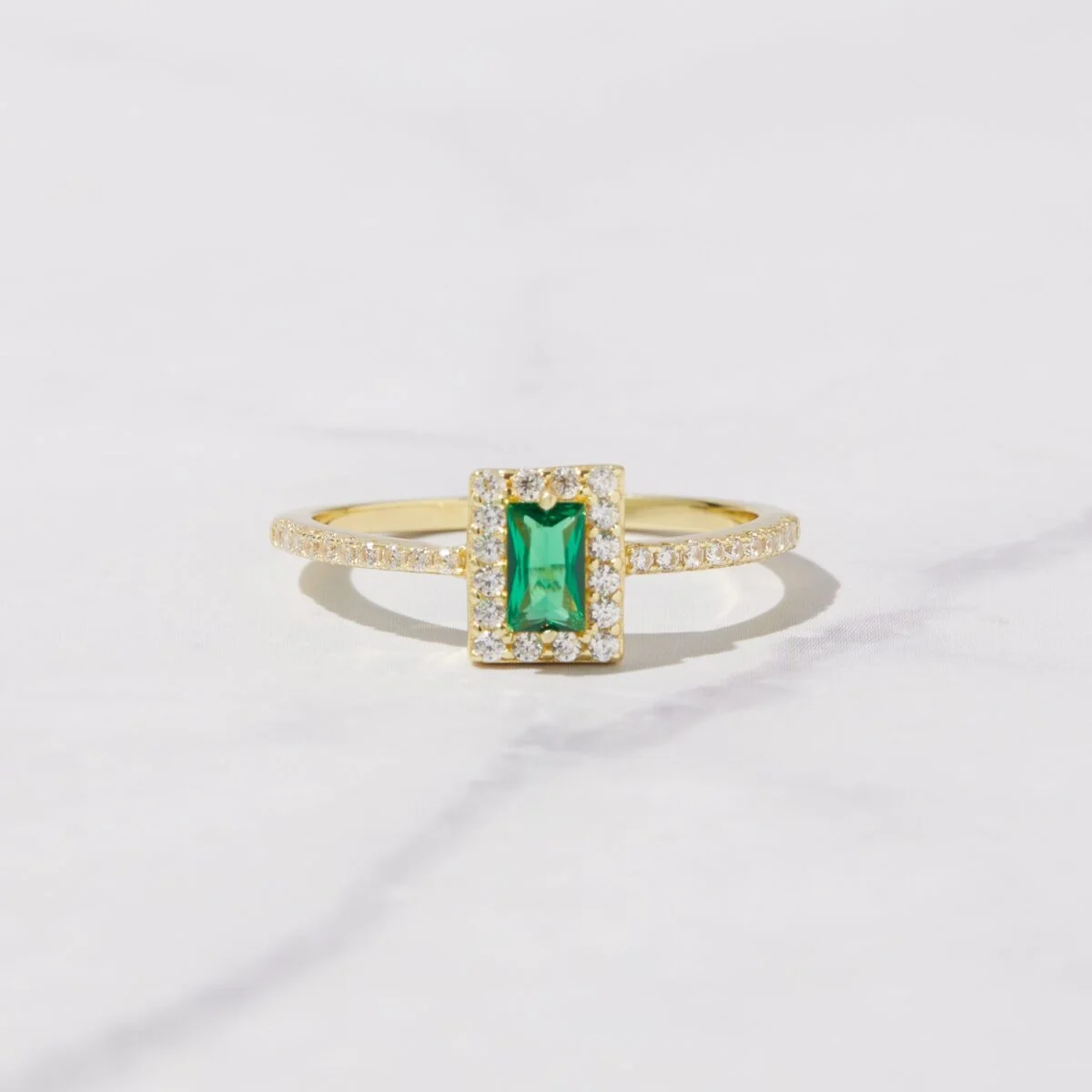 Emerald CZ Ring