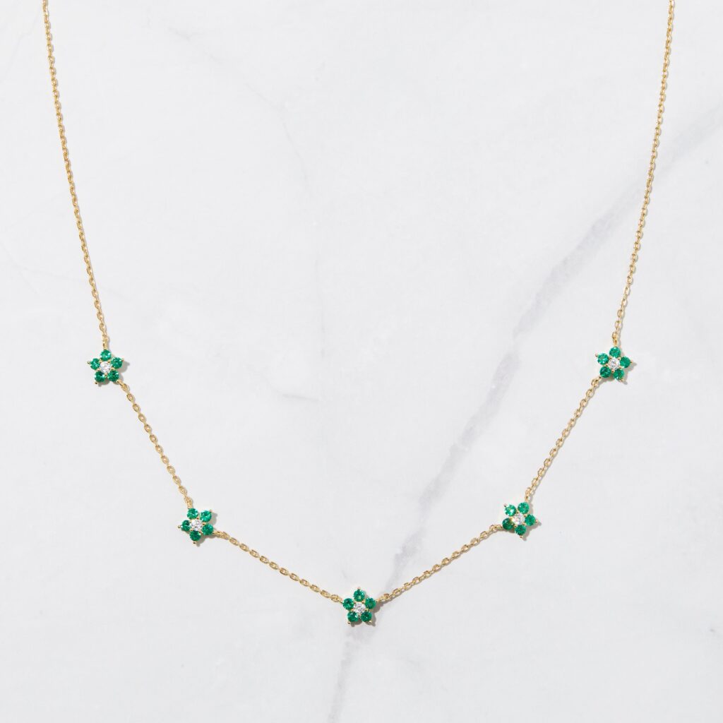 Emerald Flower Necklace