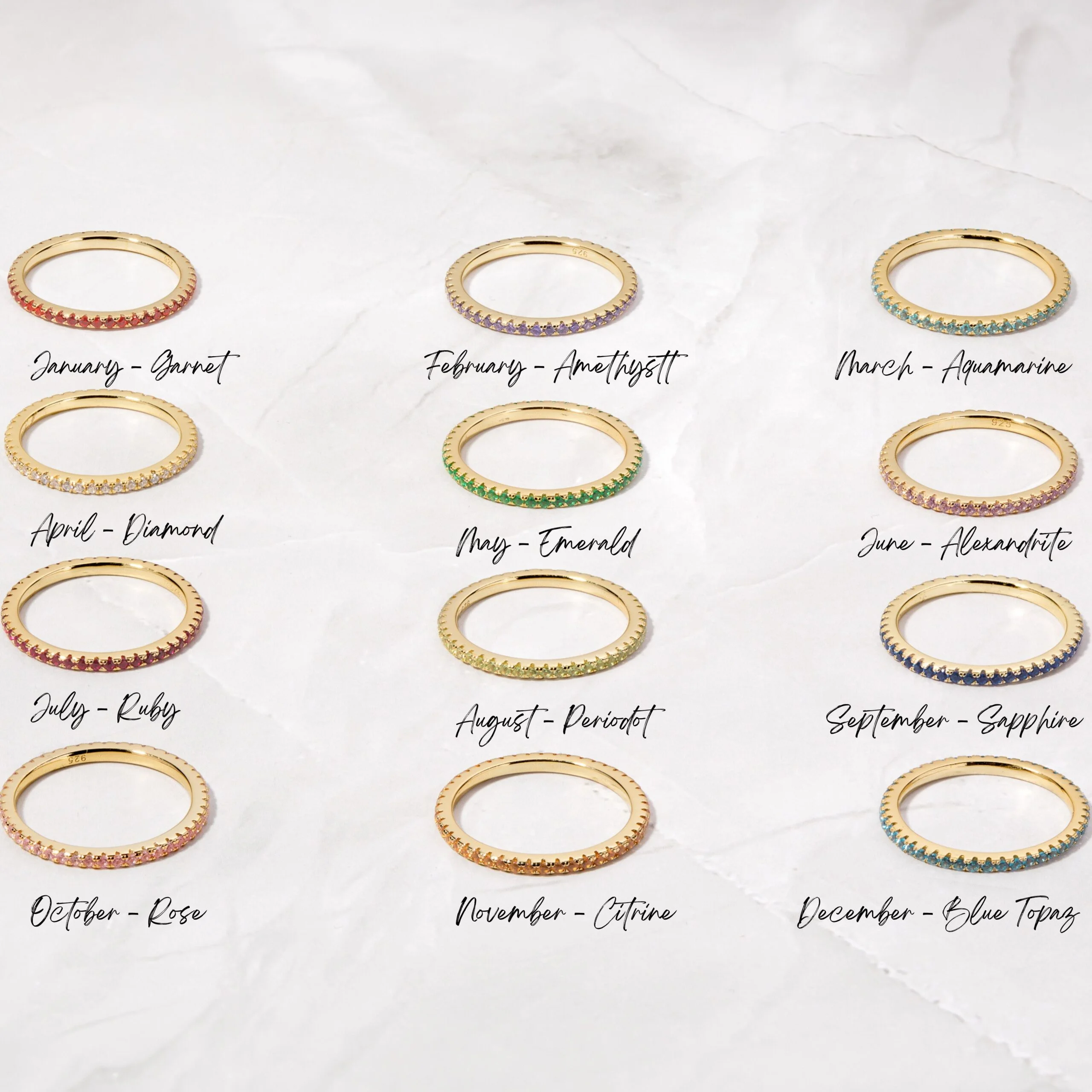 Gold Eternity Birthstone Rings Gold Eternity Birthstone Rings