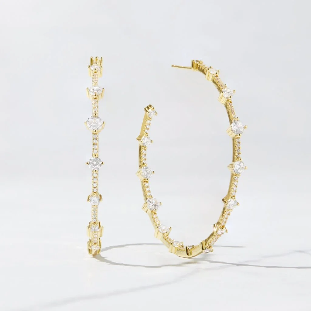 MultiStone Hoop Earrings
