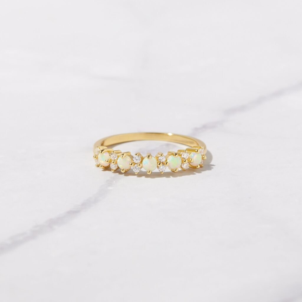 Opal & CZ Ring