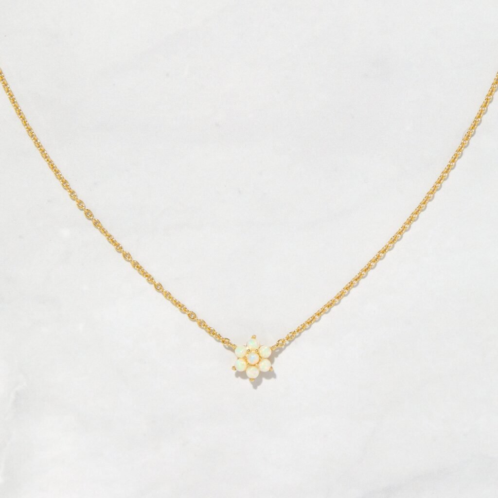 Opal Flower Necklace