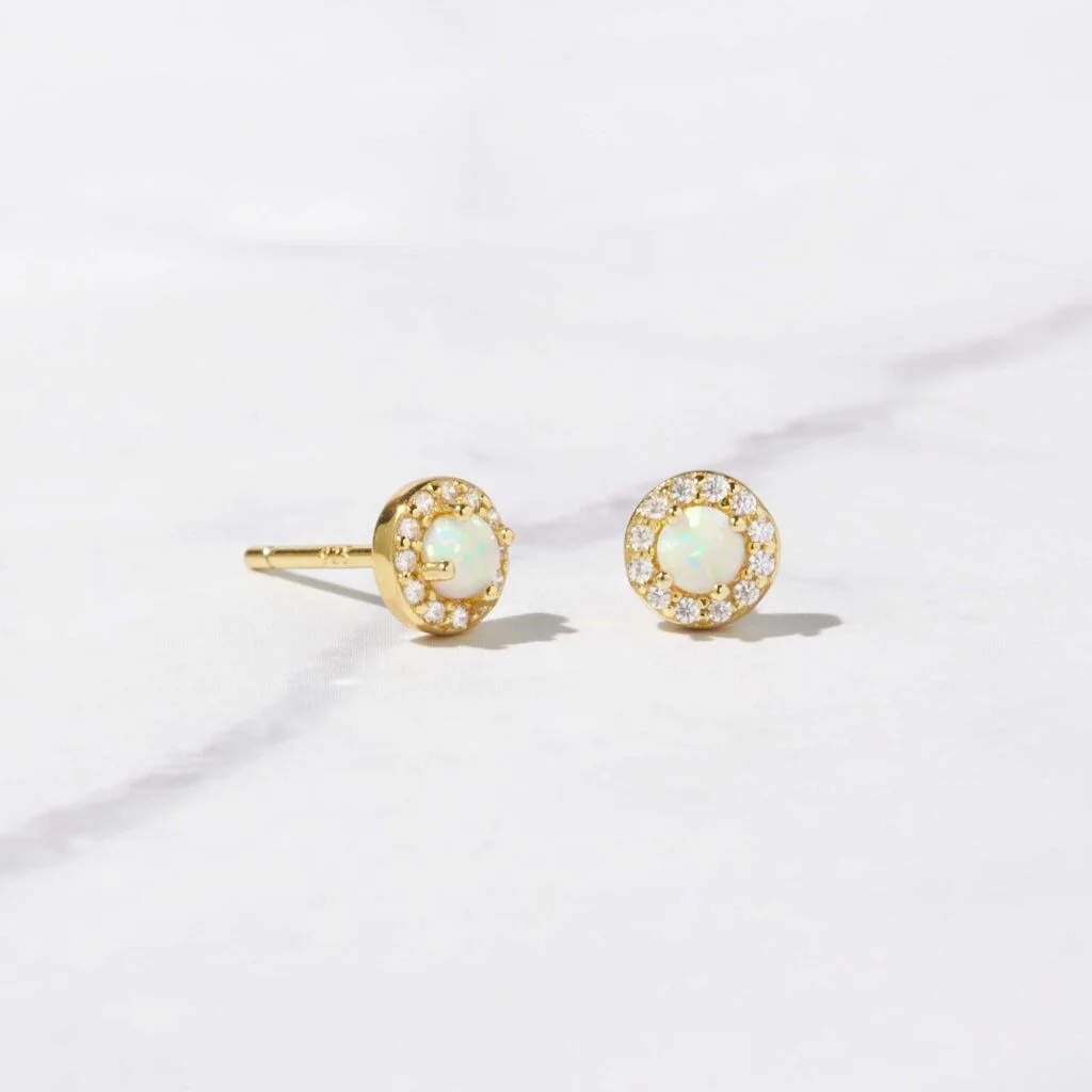Opal Halo Studs