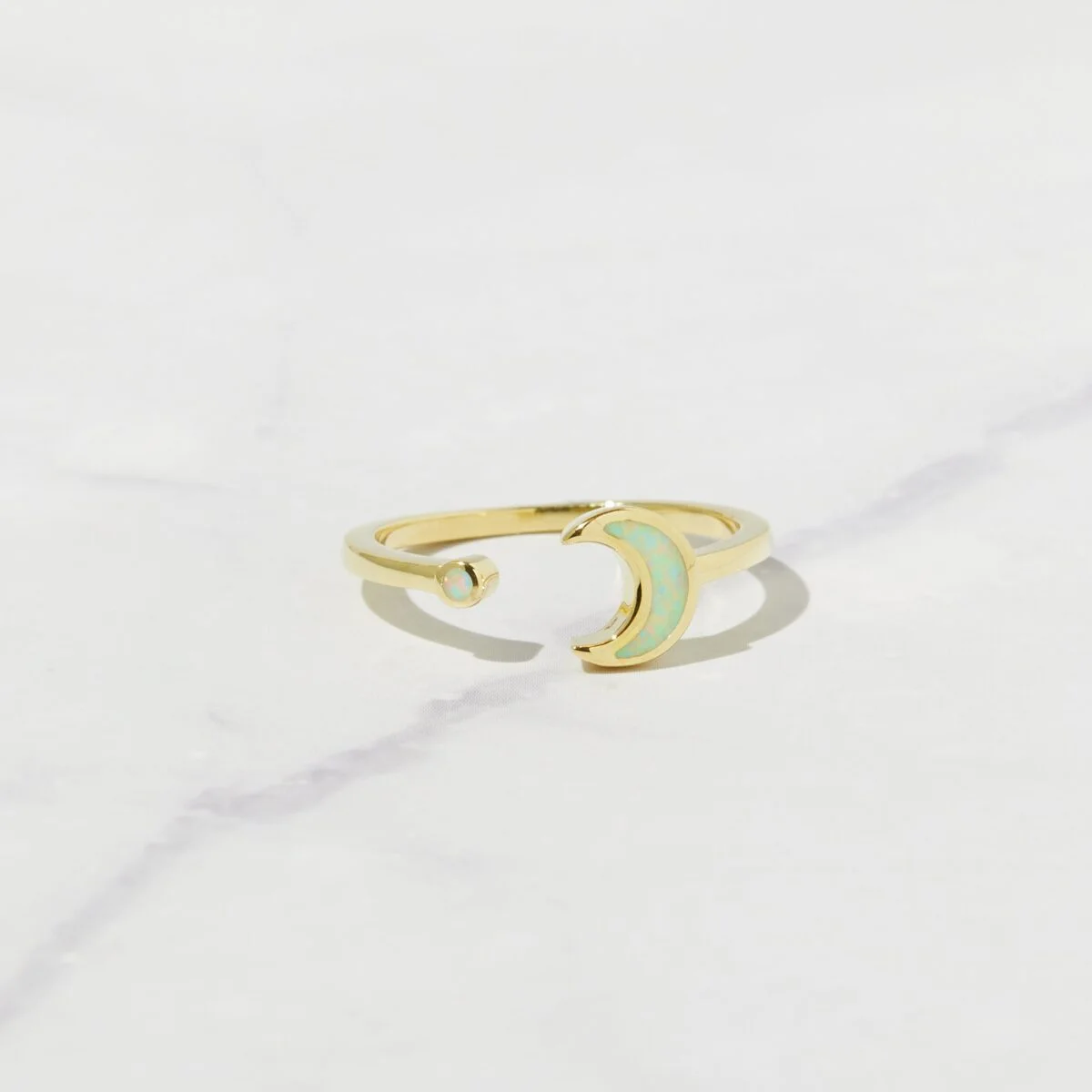 Opal Moon Ring