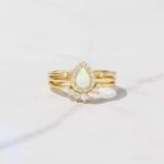Pear Opal Ring Set