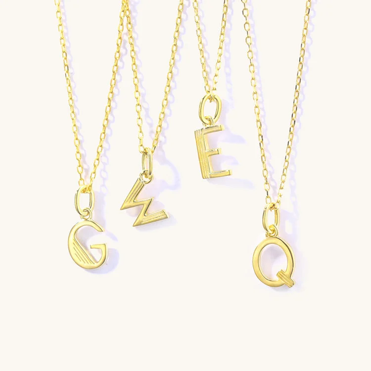 Plain Initial Necklaces Plain Initial Necklaces