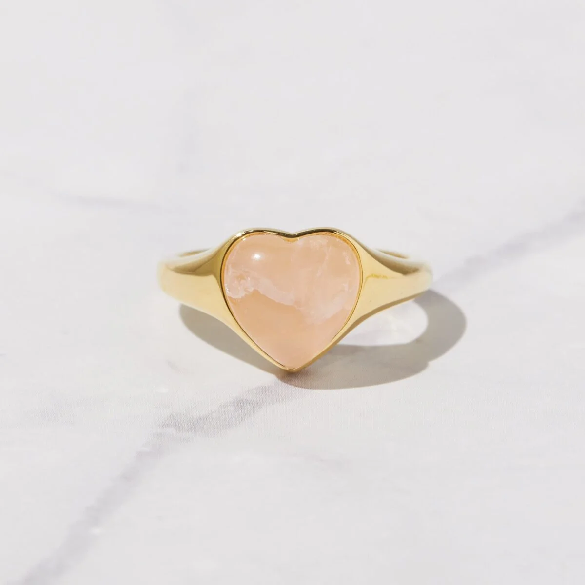 Rose Quartz Heart Ring