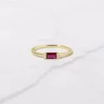 Ruby Simple Baguette Ring