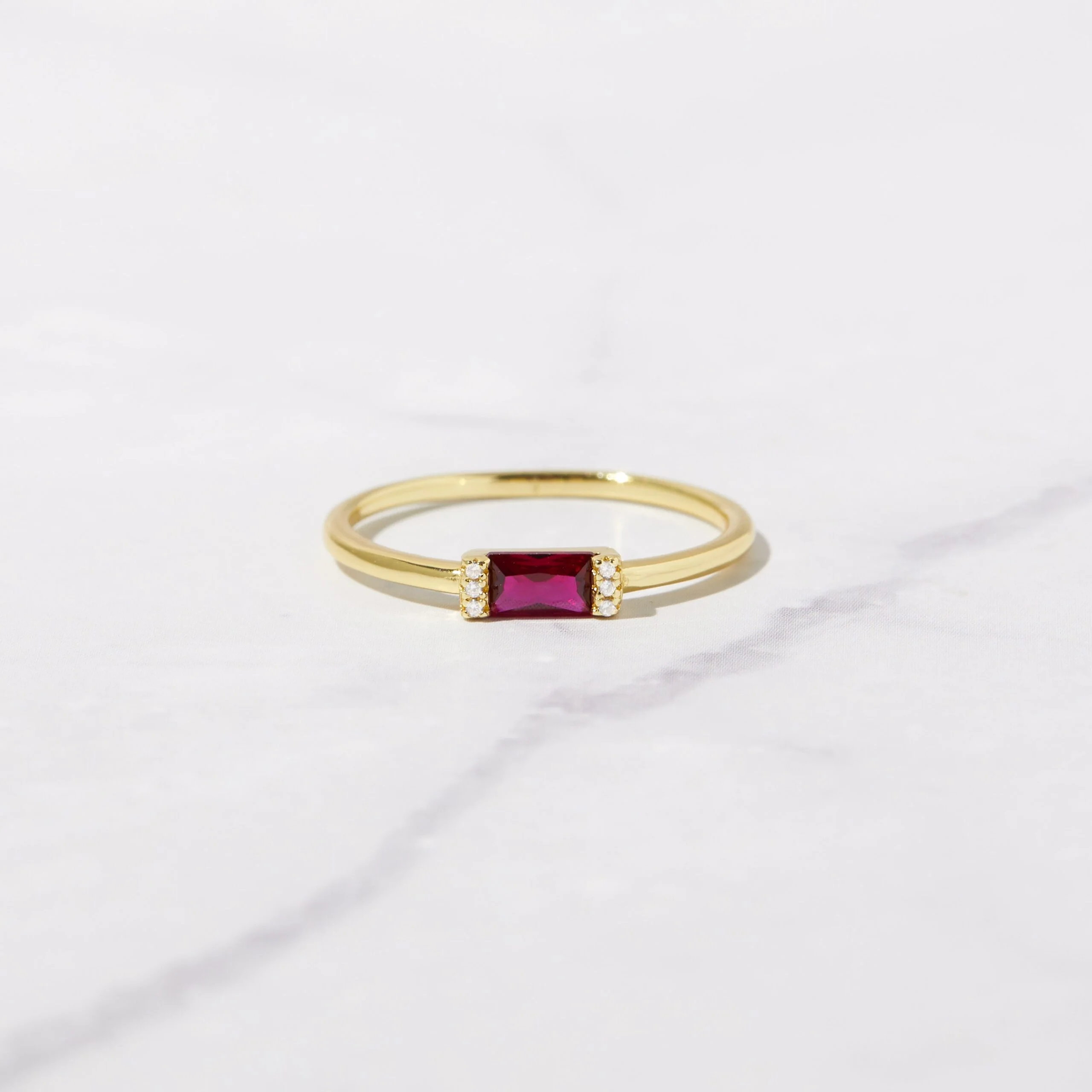 Ruby Simple Baguette Ring Ruby Simple Baguette Ring