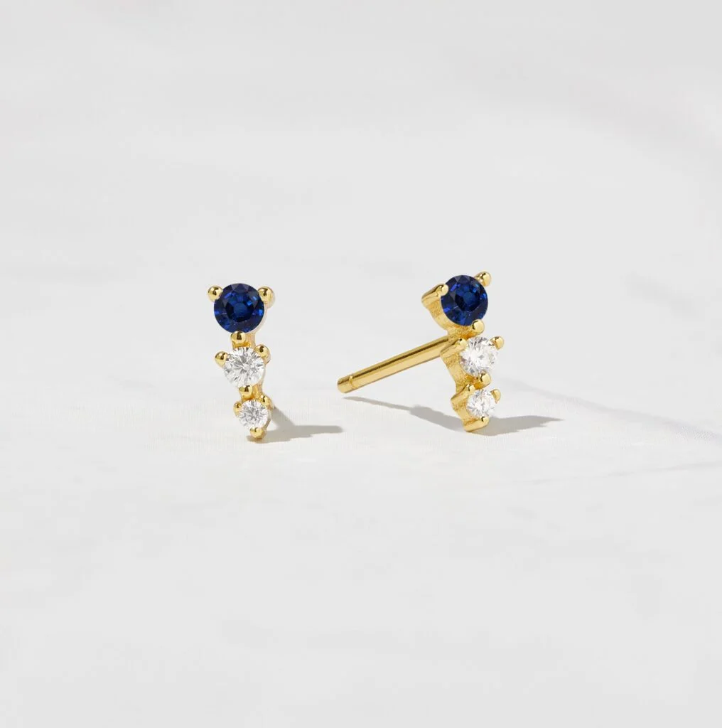 Sapphire & Diamond Ear Climber