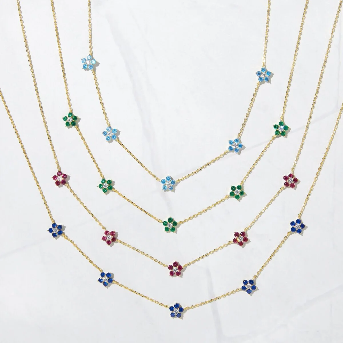 Sapphire Flower Necklace