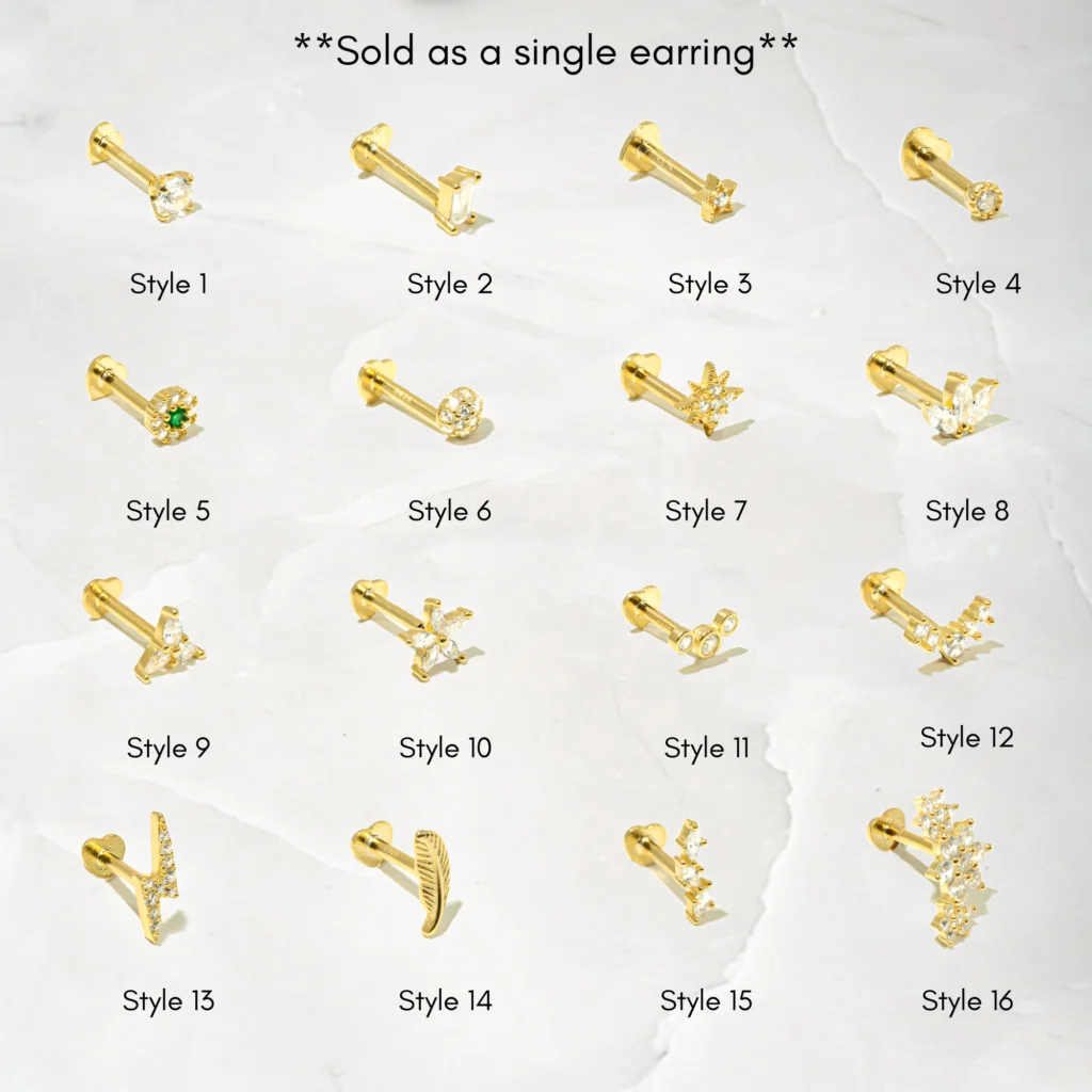 Single Flat Back Earrings