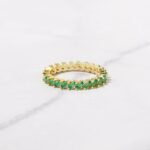 Slanted Emerald Baguette Eternity Band