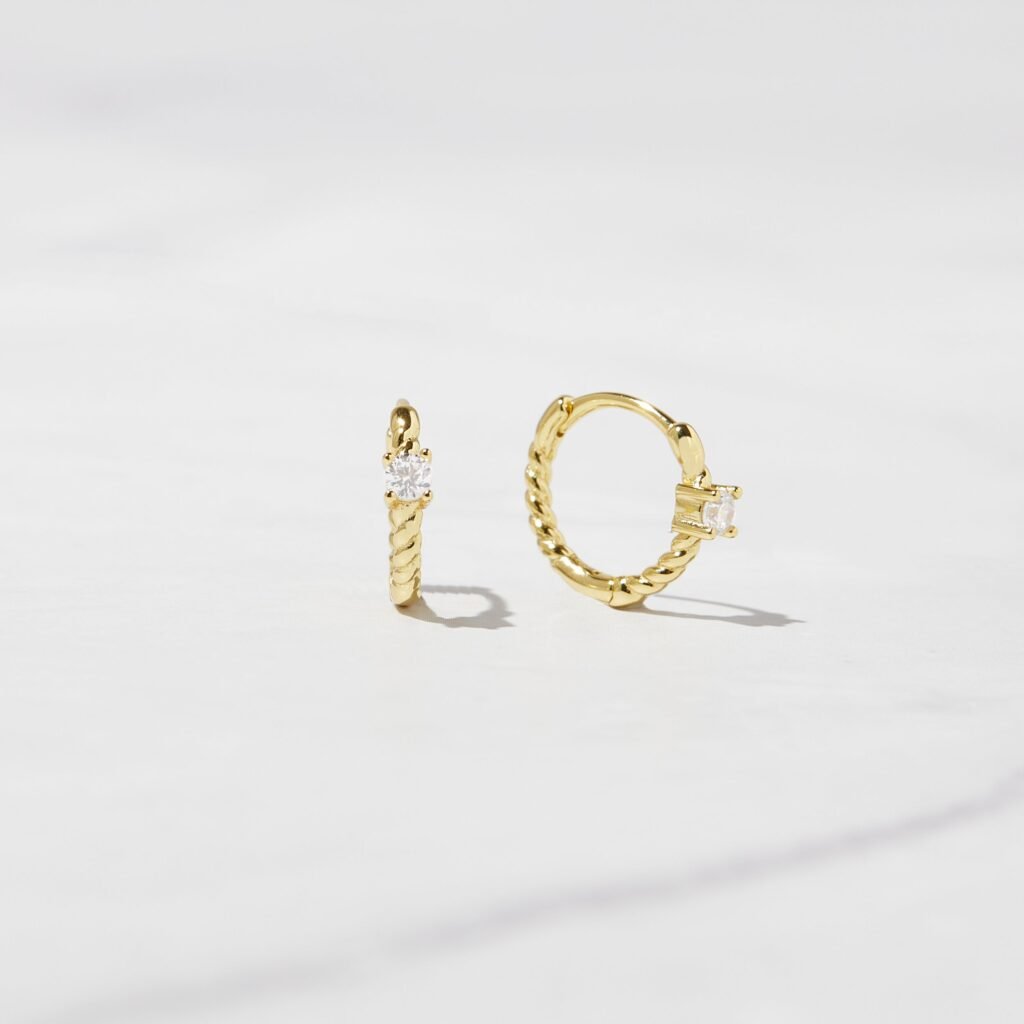 Spiral Huggie Hoops