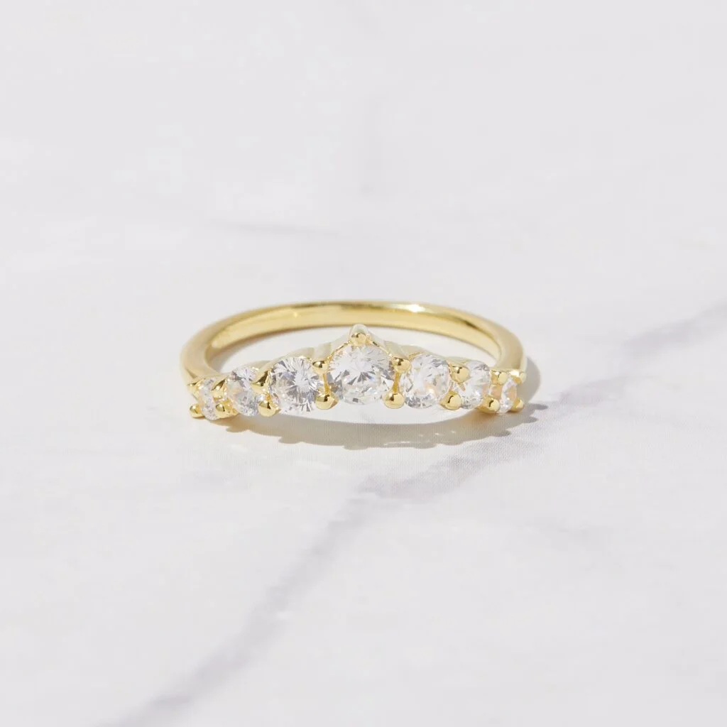 Studded Chevron Ring