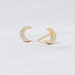 Studded Moon Stud Earrings