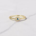 Tiny Blue Evil Eye Ring