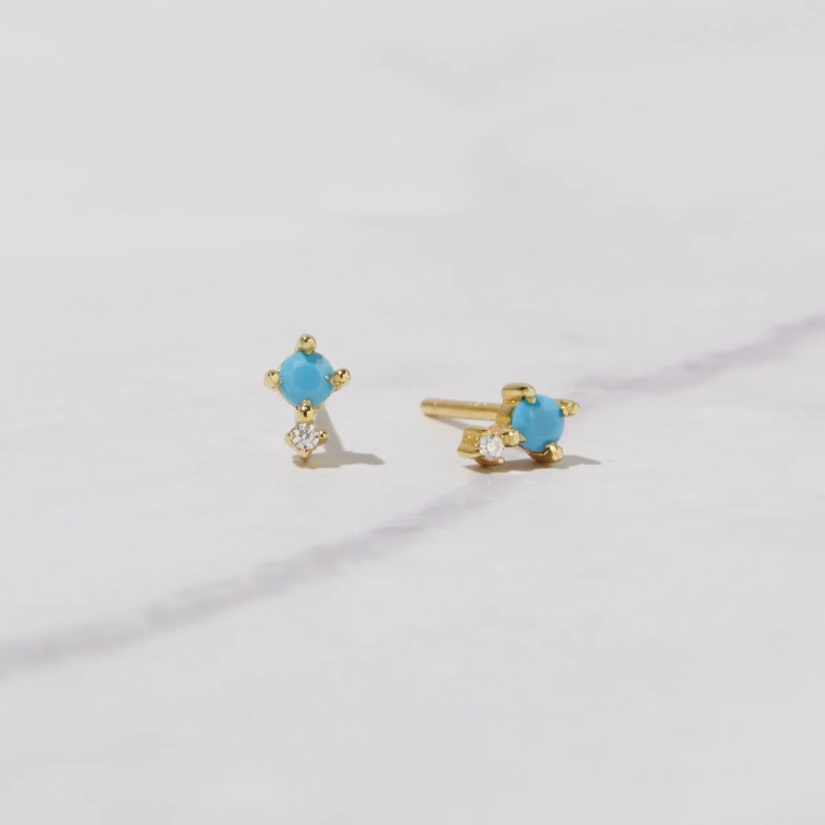 Tiny Turquoise Stud Earrings