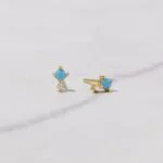 Tiny Turquoise Stud Earrings