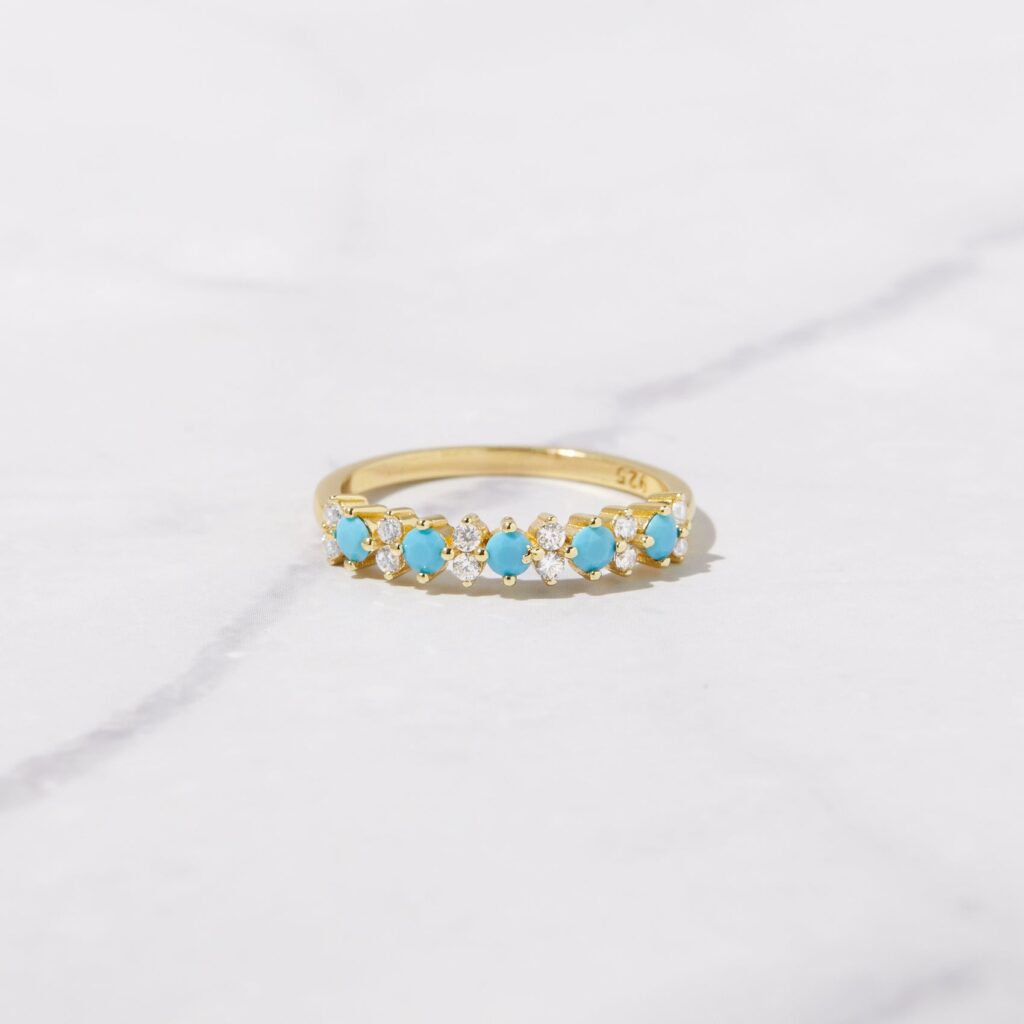 Turquoise & CZ Ring