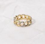 Two-Tone Pav Chain Ring